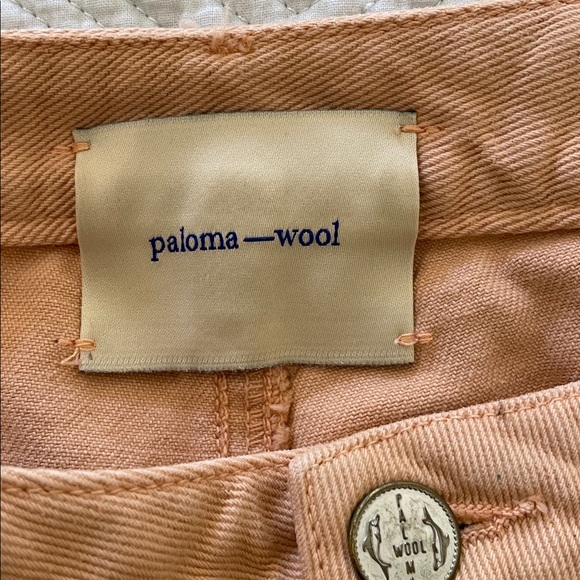 Paloma Wool Brenda Rhinestone Peach Tan Straight Leg Pants / Jeans - Picture 7 of 12